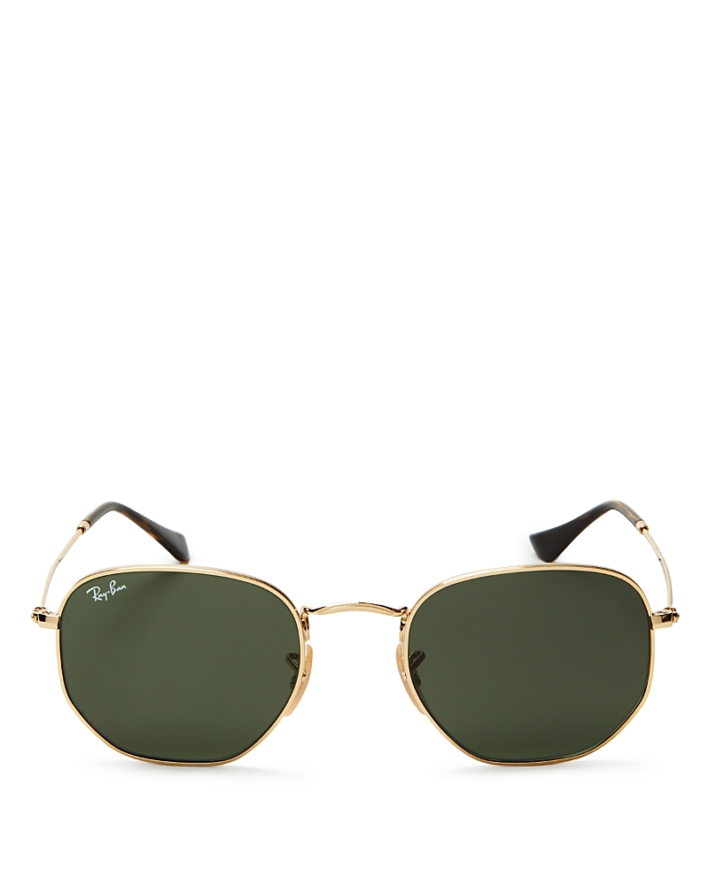 Ray Ban Ray-ban Icons Hexagonal Sunglasses, 51mm In Gold/gray Solid