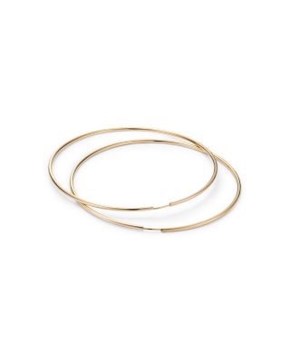 14K Yellow Gold Large Endless Hoop Earrings 