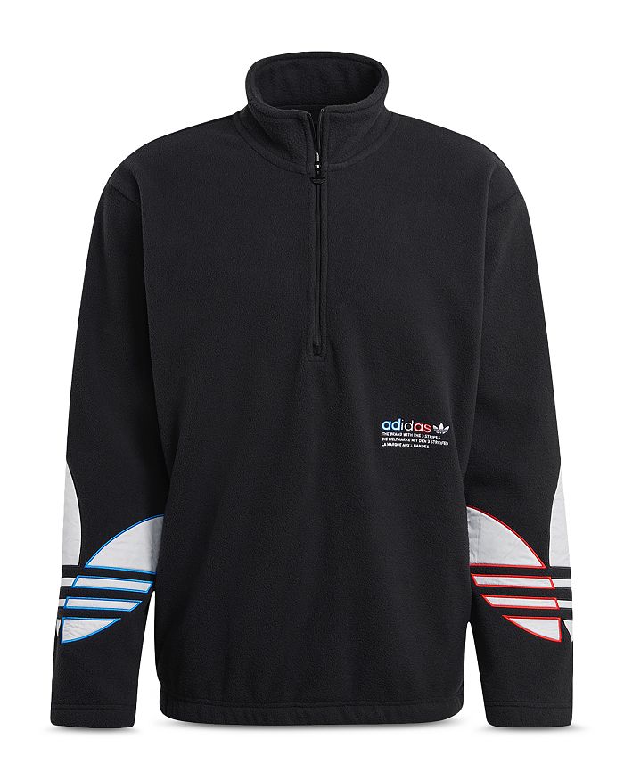 ADIDAS ORIGINALS ADICOLOR TRICOLOR POLAR FLEECE HALF-ZIP SWEATSHIRT