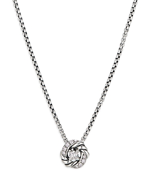 Photos - Pendant / Choker Necklace David Yurman Sterling Silver Petite Infinity Pendant Necklace with Diamond 
