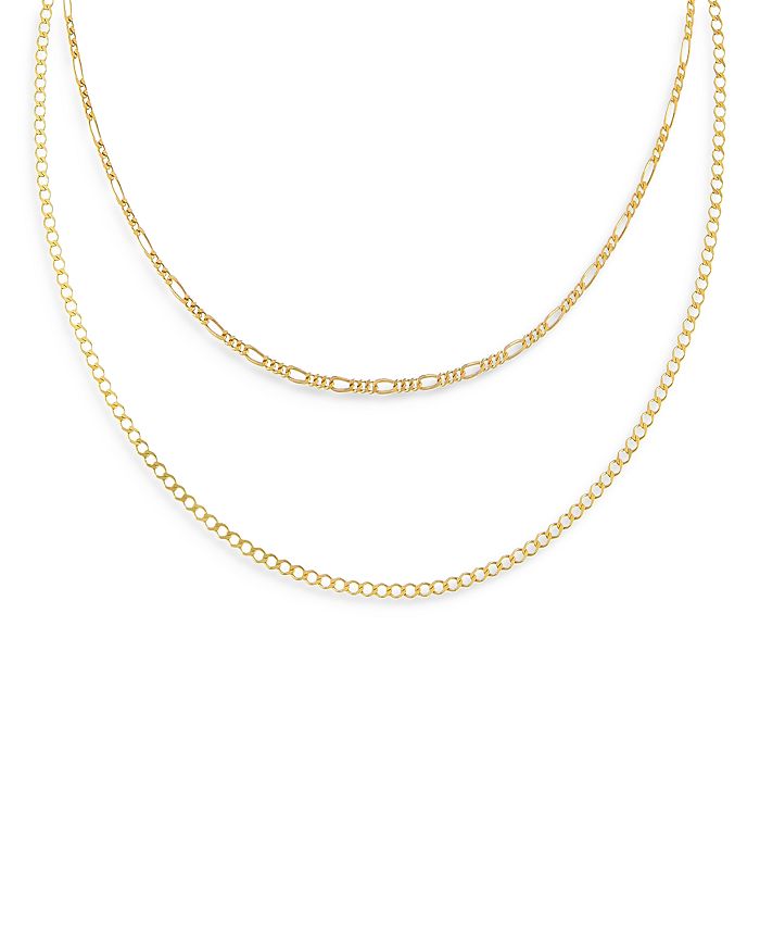 ADINAS JEWELS DOUBLE CHAIN NECKLACE, 15 AND 17,N18266-GLD-56