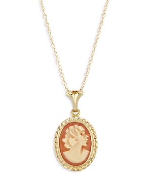 Bloomingdale's Cameo Pendant Necklace in 14K Yellow Gold, 18 - 100% Exclusive