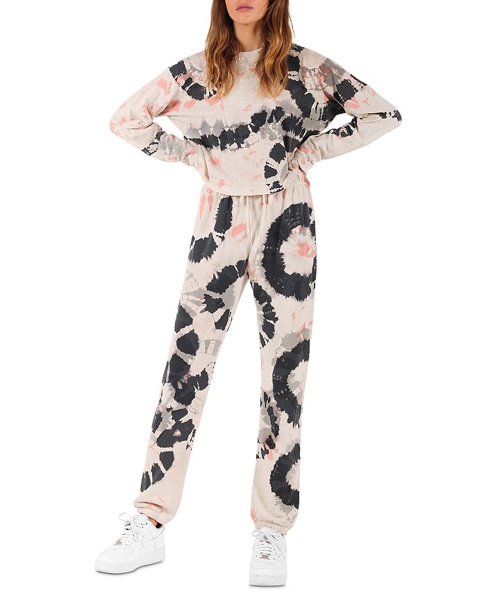 Tie dye cropped top sweatshirt and sweatpants