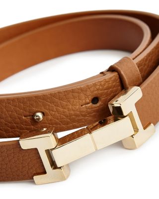 【REISS】UK発 HAYLEY レザー スクエア ヒンジ バックル ベルト Reiss Leather Square Hinge Belt in Tan | REISS
