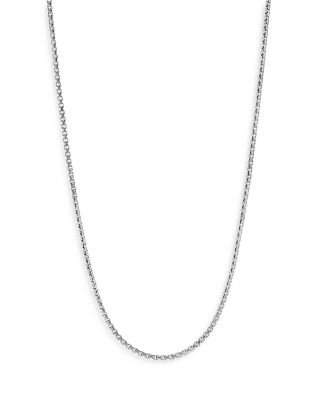 Sterling Silver Classic Box Chain Necklace, 26"