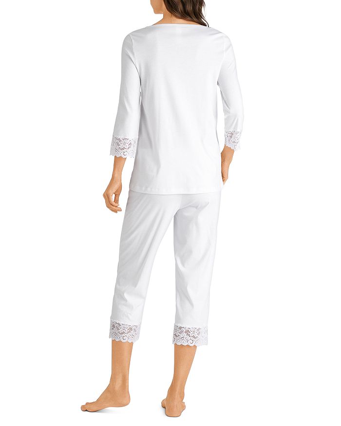 Shop Hanro Moments Cropped Pajama Set In White