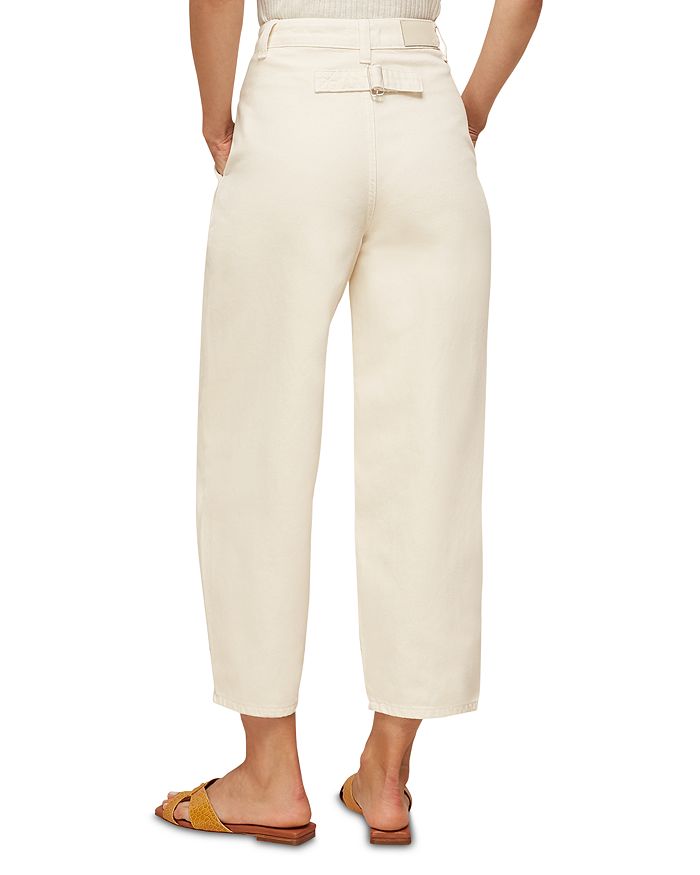 Shop Whistles India Pleated Cropped Jeans In White