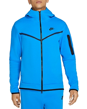 Nike Sportswear Full Zip Tech Fleece Hoodie In Light Photo Blue/black