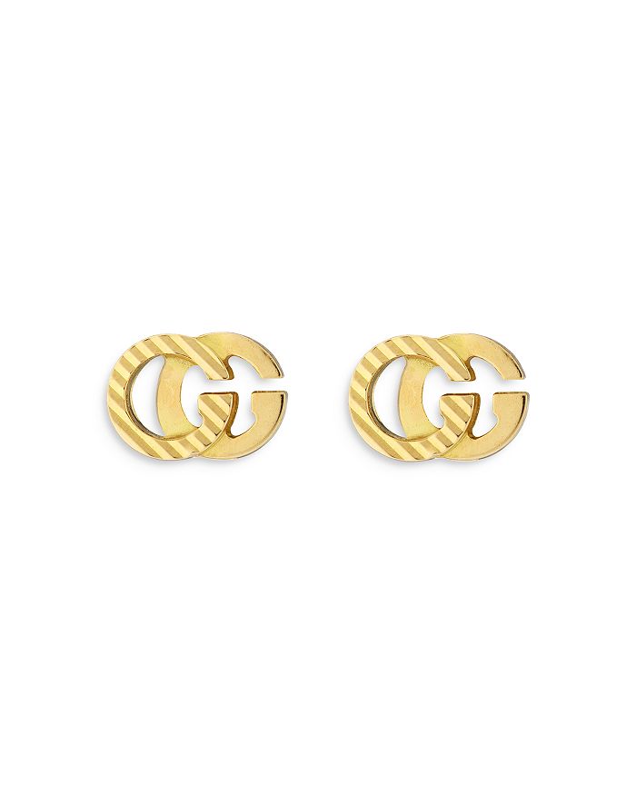 Gucci - 18K Yellow Gold Double G Stud Earrings