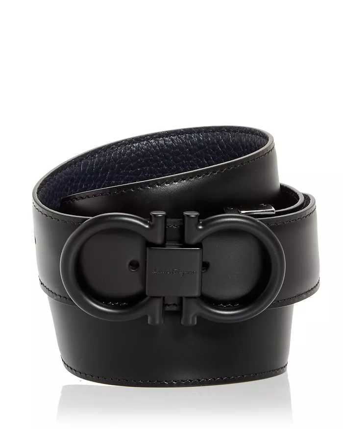 Men's Double Gancini Leather Belt