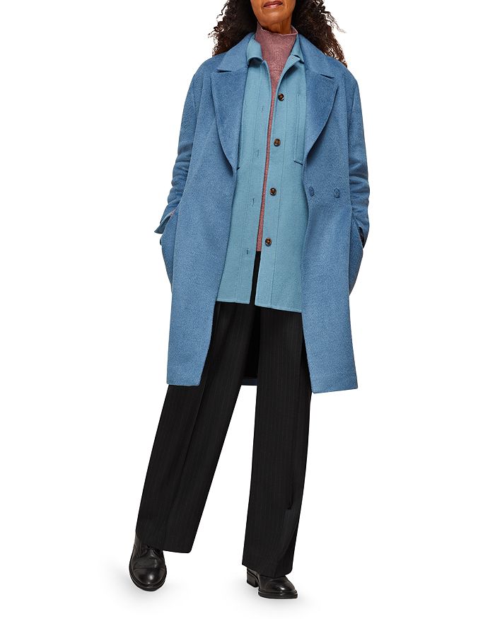 Shop Whistles Cocoon Coat In Blue