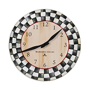 Shop Mackenzie-childs Courtly Check Clock In Black/white