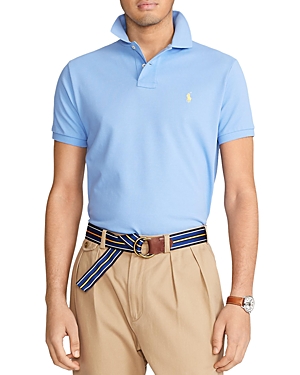 Polo Ralph Lauren Custom Slim Fit Mesh Polo Shirt In Captain Blue