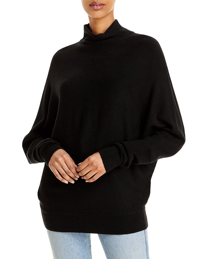 French Connection Babysoft Funnel Neck Sweater In Black
