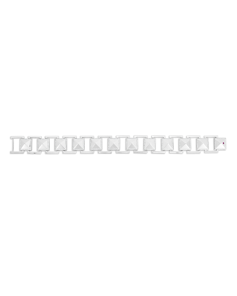 Roberto Coin 18k White Gold Obelisco Diamond Link Bracelet In White