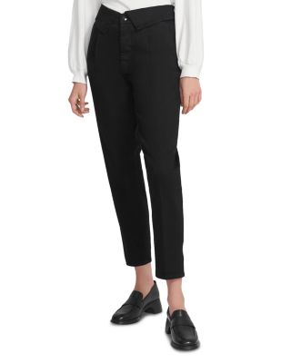 J Brand Foldover Pleated Cropped Jeans 