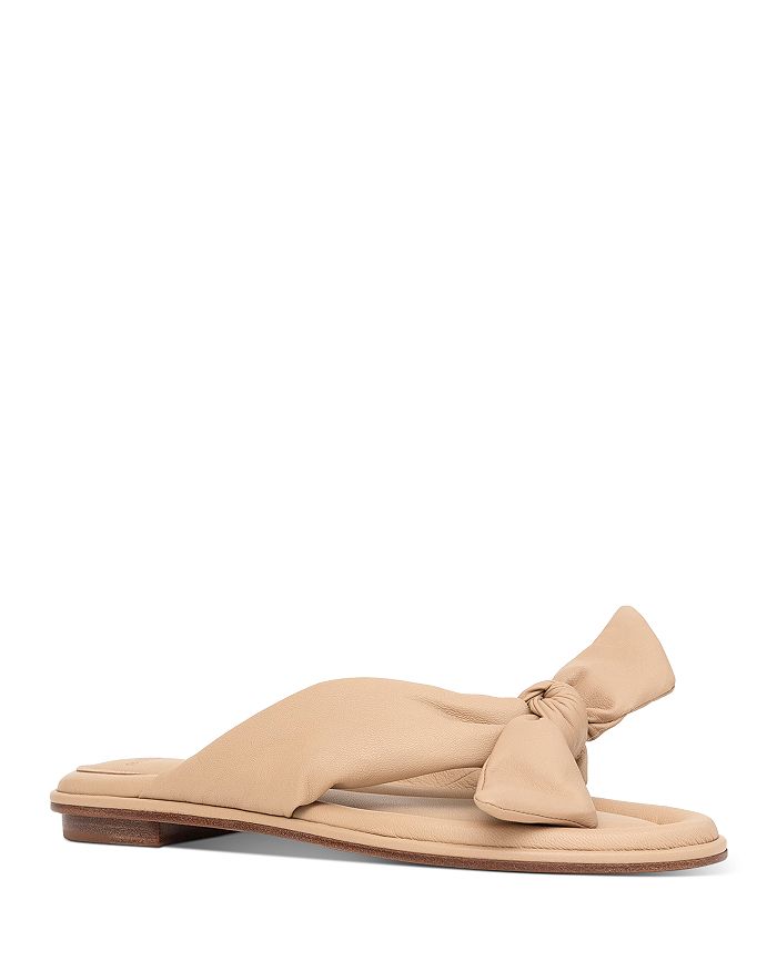 Alexandre Birman Women's Soft Clarita Knotted Bow Leather Slide Sandals In Nude