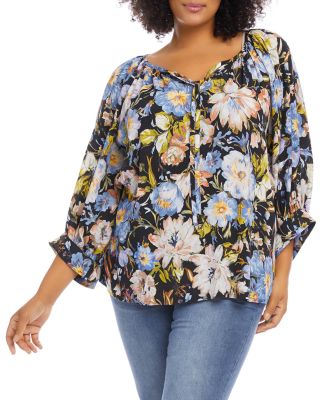 karen kane tie dye peasant top