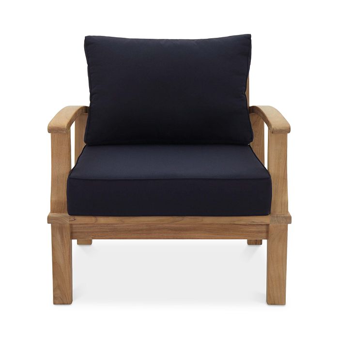Modway Marina Outdoor Patio Teak Armchair In Natural Navy