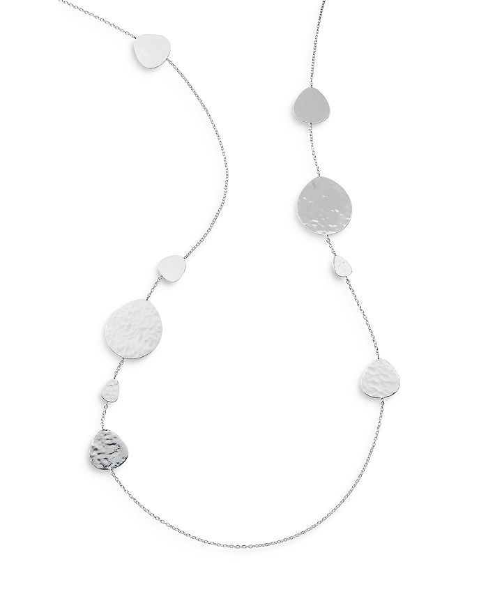 IPPOLITA STERLING SILVER CLASSICO CRINGLE HAMMERED DISC STATEMENT NECKLACE, 40,SN1791
