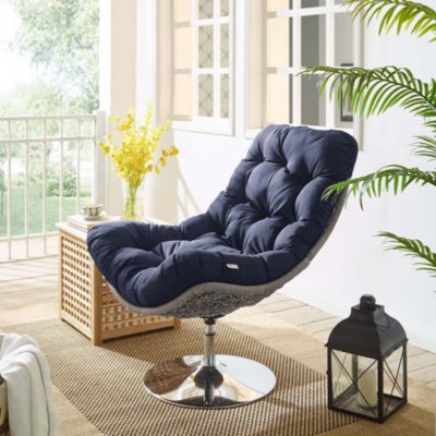 Brighton Wicker Rattan Outdoor Patio Swivel Lounge Chair