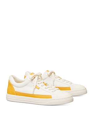 Tory Burch Court Low-top Sneakers In Ivory/orange