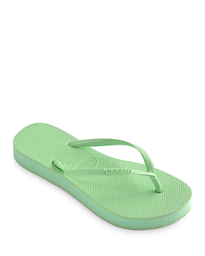 Havaianas Women's Slim Flatform Thong Sandals In Hydro Green