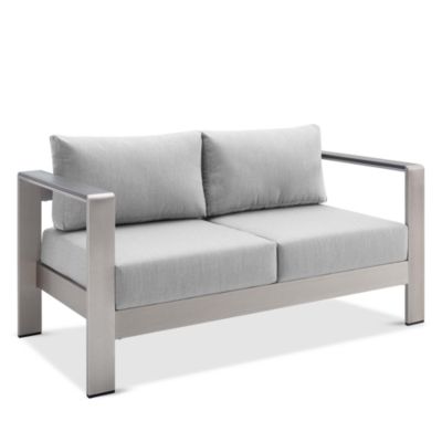 Modway - Shore Sunbrella&reg; Fabric Aluminum Outdoor Patio Loveseat