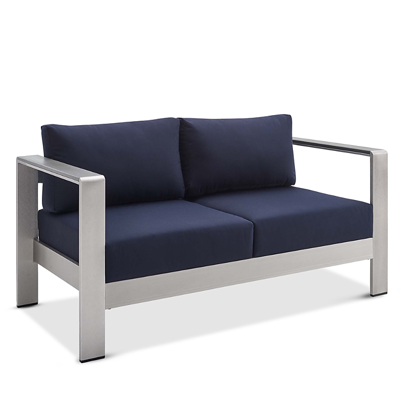 Modway Shore Sunbrella Fabric Aluminum Outdoor Patio Loveseat