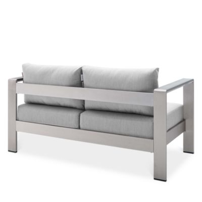  Shore Sunbrella Fabric Aluminum Outdoor Patio Loveseat