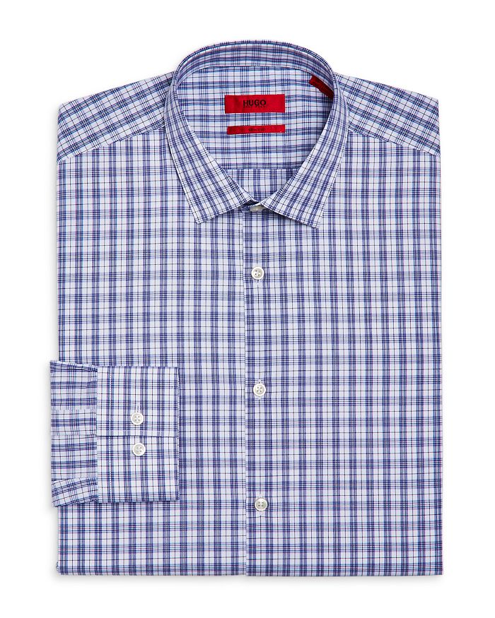 HUGO Cotton Check Slim Fit Dress Shirt | Bloomingdale's