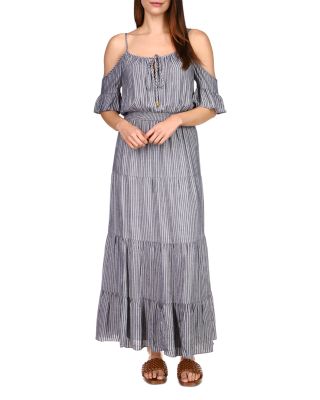 MICHAEL Michael Kors Metallic Striped Maxi Dress Bloomingdale s