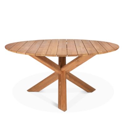 Teak Circle Outdoor Dining Table, Small - 54&amp;quot;