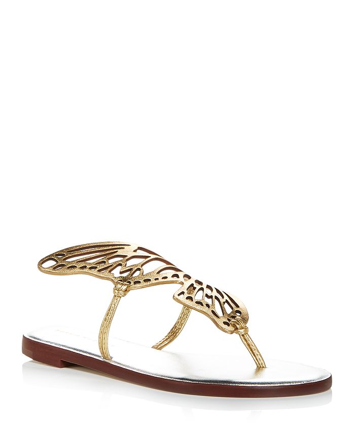 Sophia Webster Talulah Metallic Butterfly Cutout Flat Mule Sandals In Gold