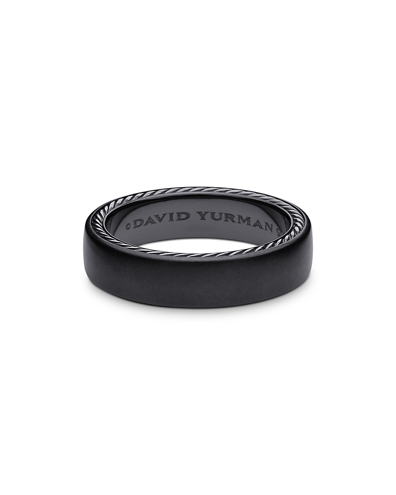 David Yurman Men's Streamline Black Titanium & Sterling Silver Band Ring