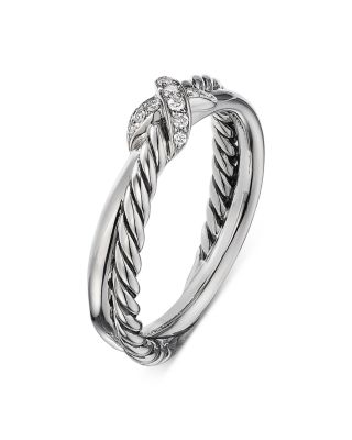Sterling Silver & Diamond Petite X Ring