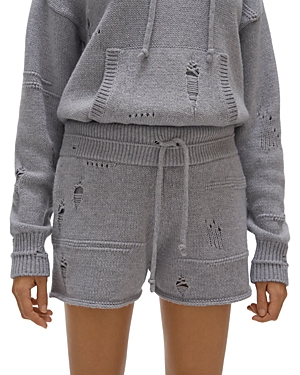 Helmut Lang Distressed Sweater Knit Shorts