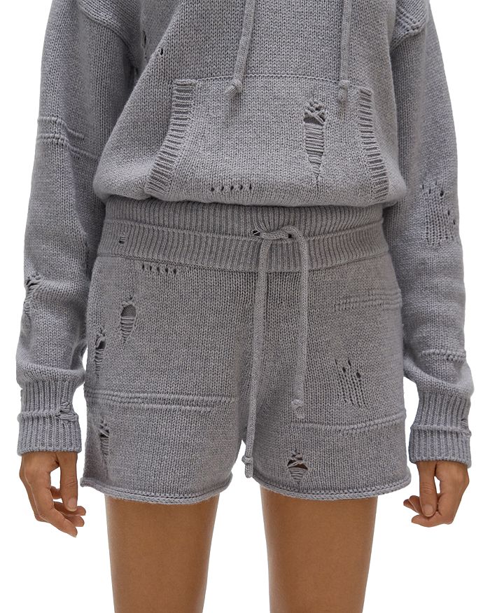 Helmut Lang Distressed Sweater Knit Shorts | Bloomingdale's
