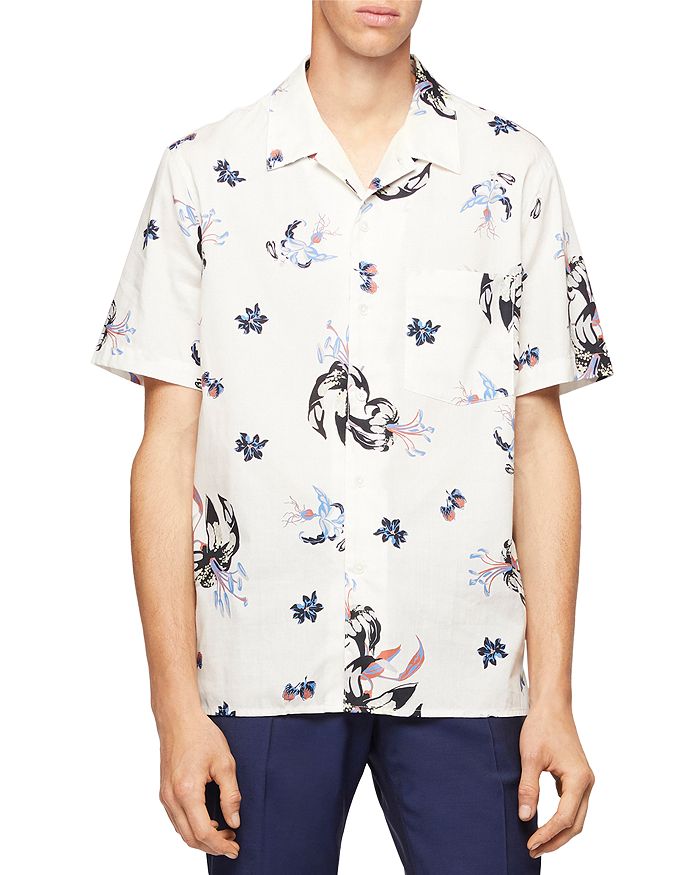 PS Paul Smith Floral Print Short Sleeve Regular Fit Camp Shirt ...
