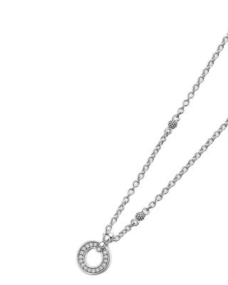 Sterling Silver Caviar Spark Diamond Pendant Necklace, 18&amp;quot;