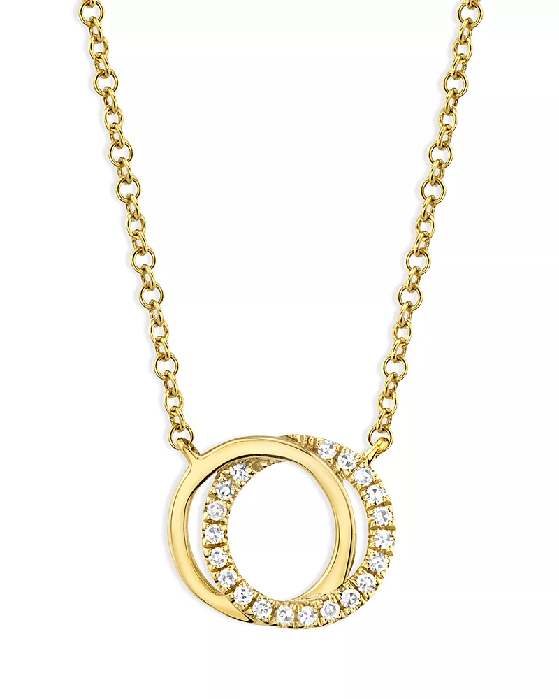 Moon & Meadow 14K Yellow Gold Diamond Love Knot Pendant Necklace, 18 - Exclusive