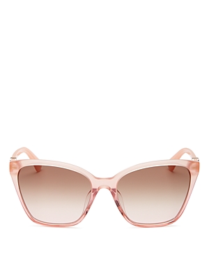 Kate Spade New York Women's Cat Eye Sunglasses, 56mm In Peach/brown Pink Grad