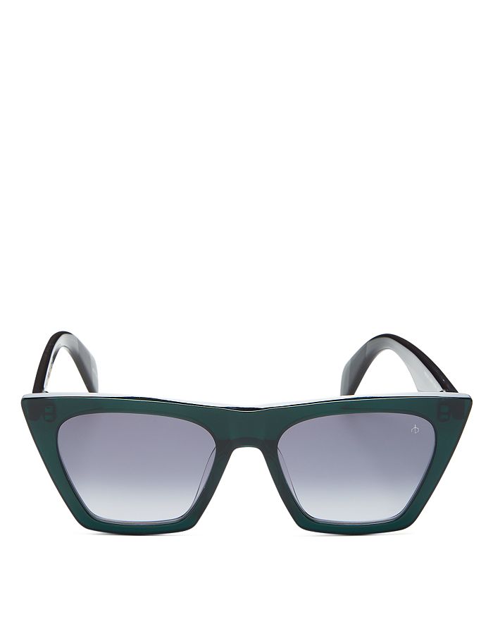 Rag & Bone Women's Square Sunglasses, 51mm In Gry Green/grey Shaded Gradient