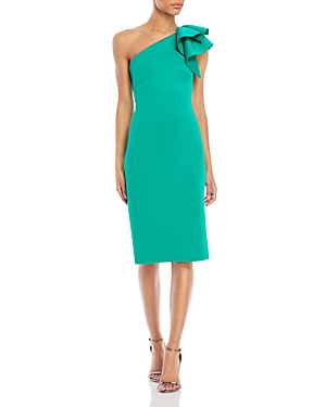 Eliza J One-shoulder Dress In Green