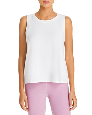 Beyond Yoga Featherweight Balanced Muscle Tank In Cloud White