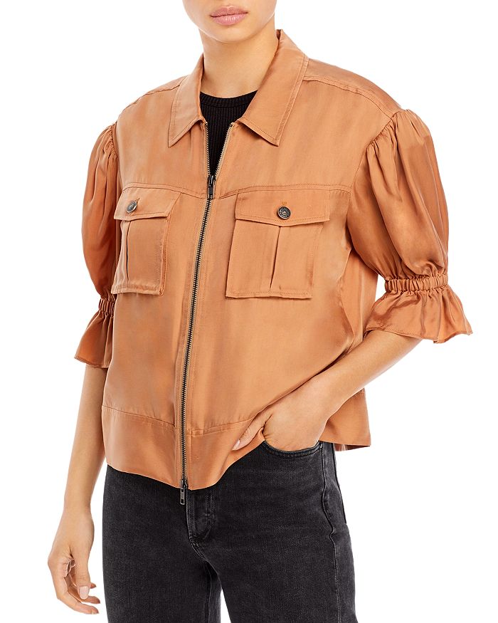 Cinq À Sept Cinq A Sept Holly Cropped Twill Jacket In Light Cinnamon