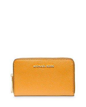 Michael Michael Kors Jet Set Leather Card Case In Sun