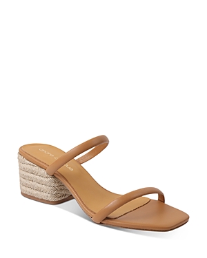 Andre Assous Women's Joie Square Toe Mid Heel Leather Slide Sandals