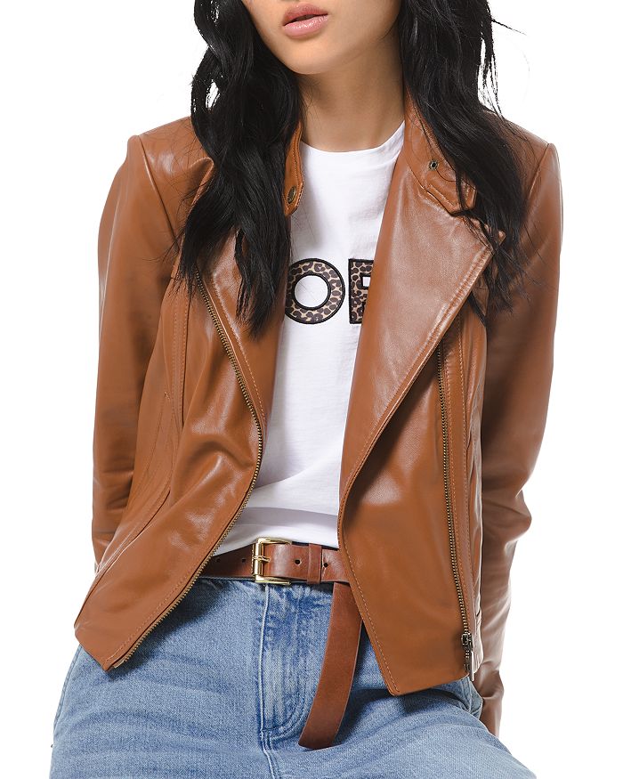 MICHAEL Michael Kors Leather Moto Jacket | Bloomingdale's