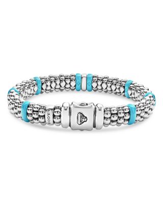 Blue Caviar & Diamond Sterling Silver Bracelet, 7